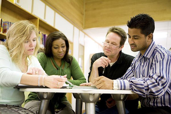 people working at desk